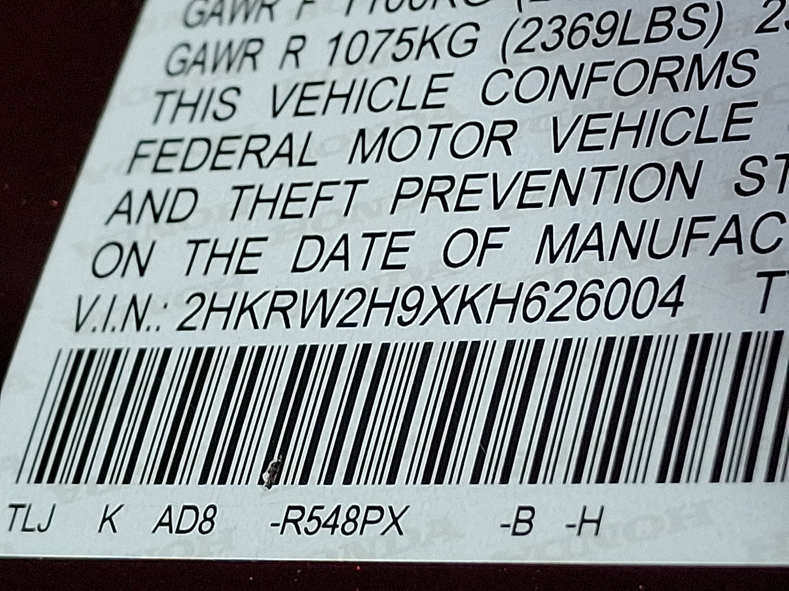 2019 Honda CR-V Touring