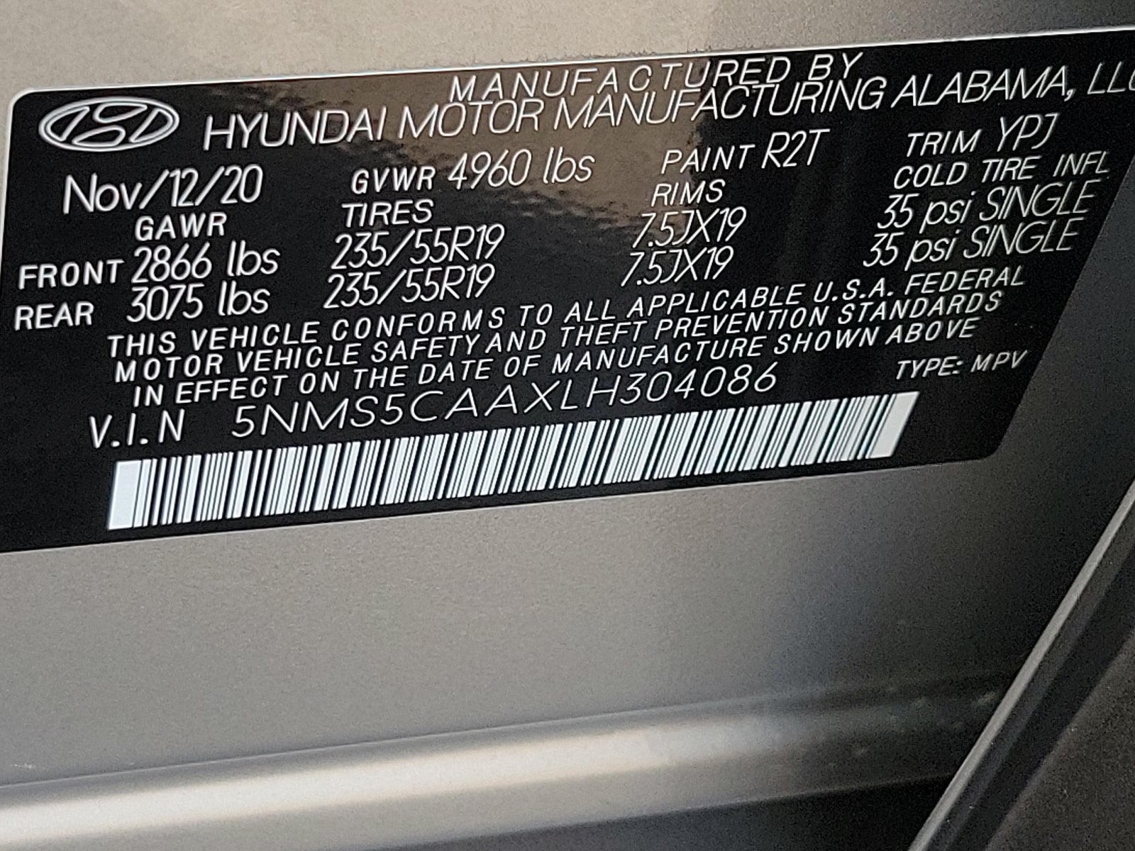 2020 Hyundai Santa Fe Limited